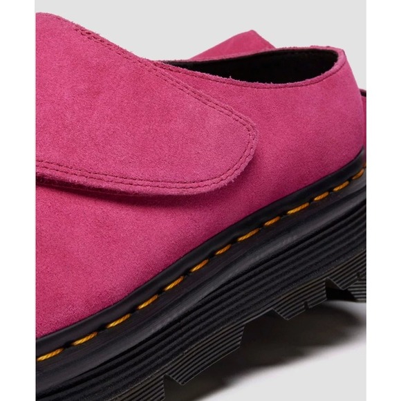 Dr. Martens Zebzag AnyWair Fuchsia Pink Bronx Suede Platform Mules Size 8 - Picture 2 of 6